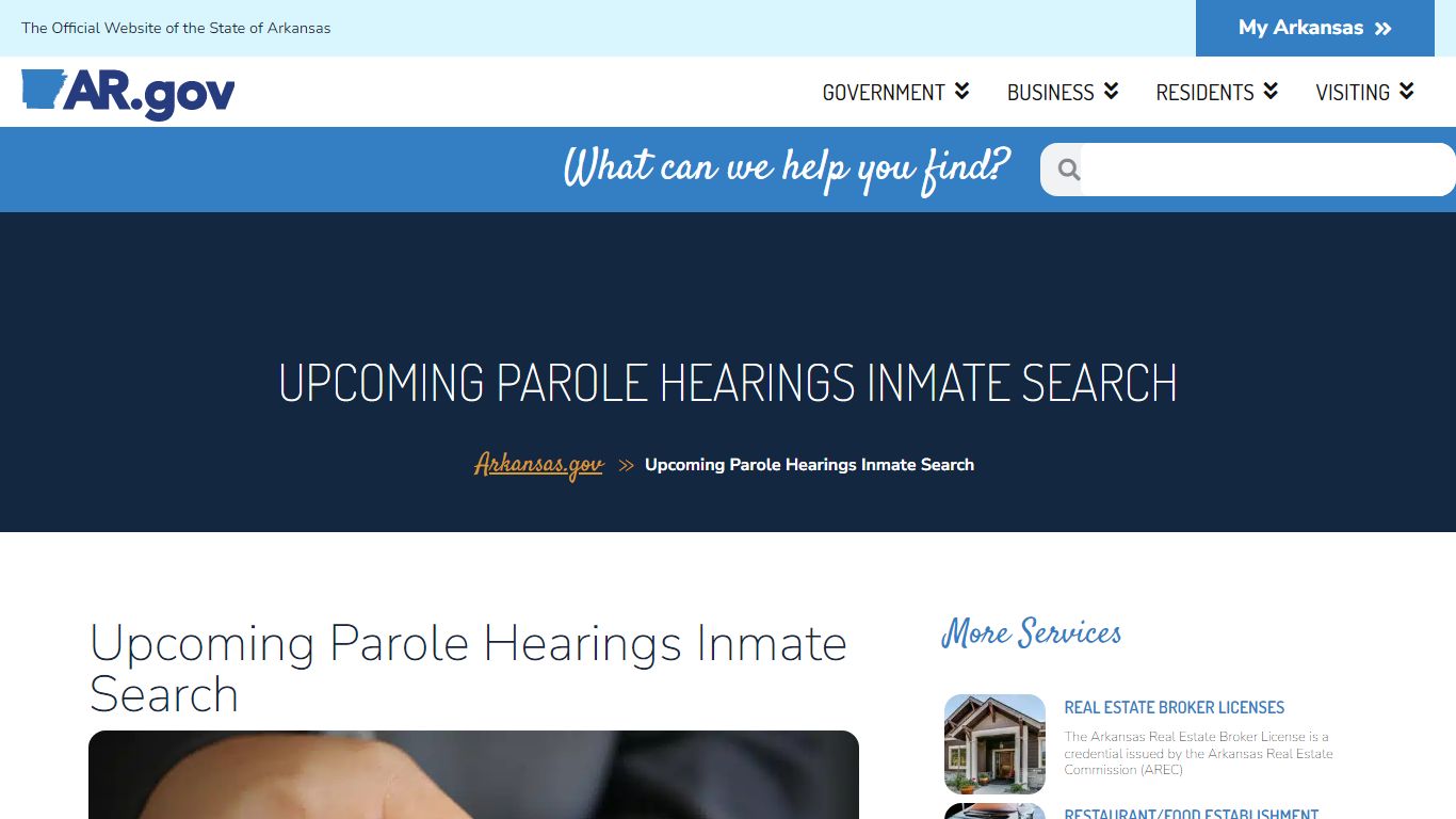 Upcoming Parole Hearings Inmate Search – Arkansas.gov